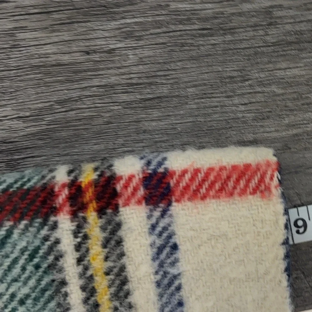VTG Sibley Lindsay & Curr Wool Fringe Reversible Blanket Tartan Plaid England
